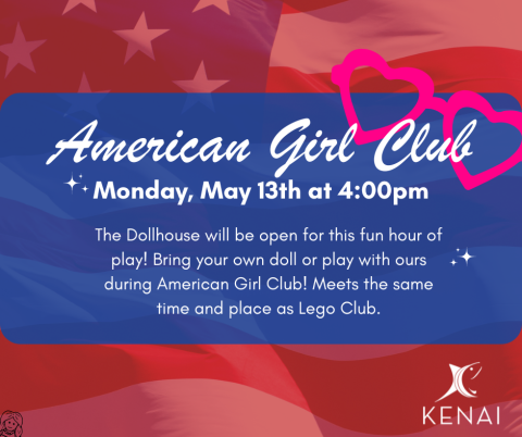 American Flag image with the text American Girl Club