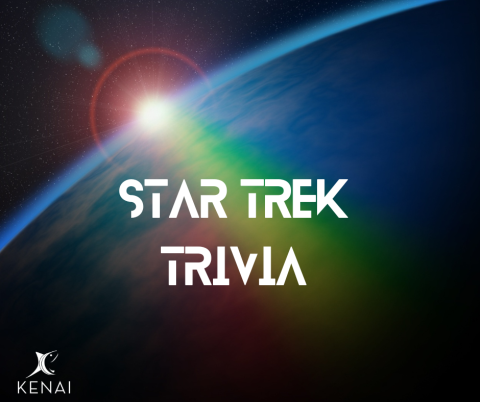 Earth with the Sun coming over the horizon and text stating Star Trek Trivia