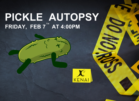 pickle autopsy - photo of a dead pickle in a crime scene