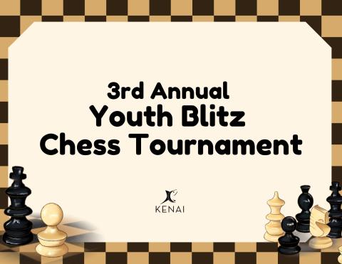 Black text on neutral background reads "3rd Annual Youth Blitz Chess Tournament"