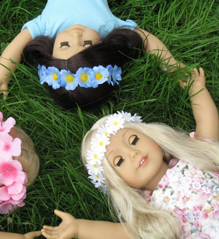 Dolls in grass